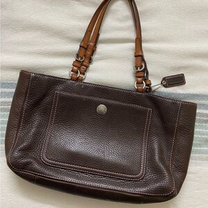 Vintage Coach Purse/Bag in Cowhide Leather - 8E97 Brown